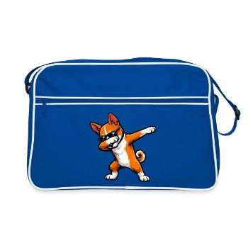 Tabbing Basenji dans le style comic - Sac Retro - bleu/blanc - Devant
