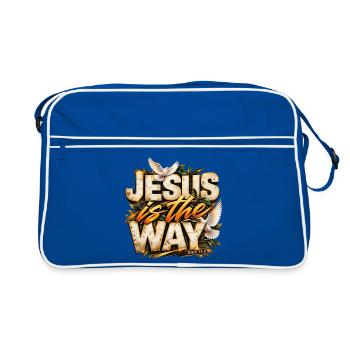 Jesus Is The Way Jesus ist der Weg Christ Design - Retro Tasche - Blau/Weiß - Vorne