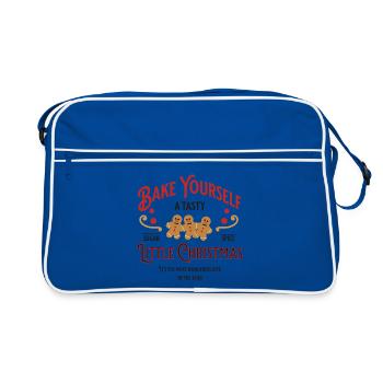 Bake Yourself A Tasty Christmas Backen Geschenk - Retro Tasche - Blau/Weiß - Vorne