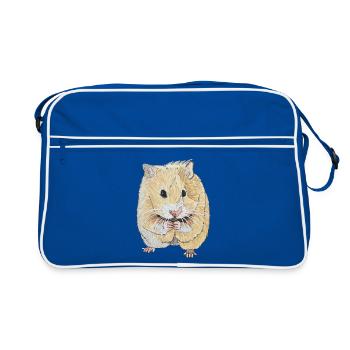 Hamster Hamster doré Hamster européen Nain Hamster mignon - Sac Retro - bleu/blanc - Devant
