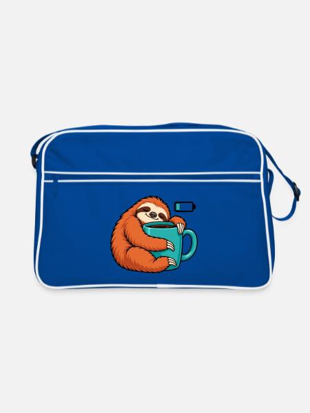 Cozy Sloth Kaffeetasse Kunst - Retro Tasche - Blau/Weiß