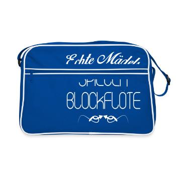 BLOCKFLÖTE MÄDELS - Retro Tasche - Blau/Weiß - Vorne