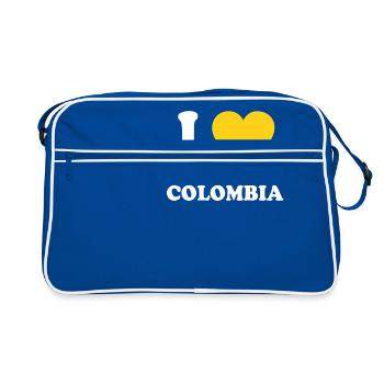 j'aime pays cadeau COLOMBIA - Sac Retro - bleu/blanc - Devant
