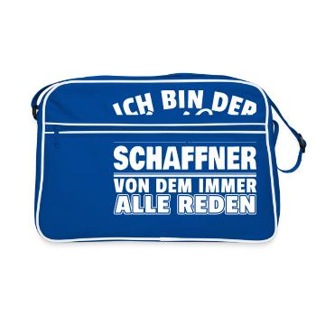 Heißer Schaffner - Retro Tasche - Blau/Weiß - Vorne