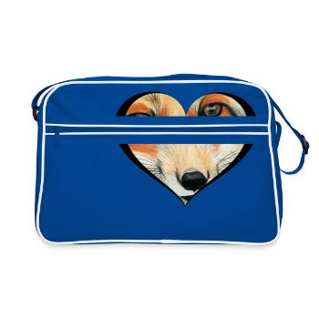 Fuchs - Retro Tasche - Blau/Weiß - Vorne