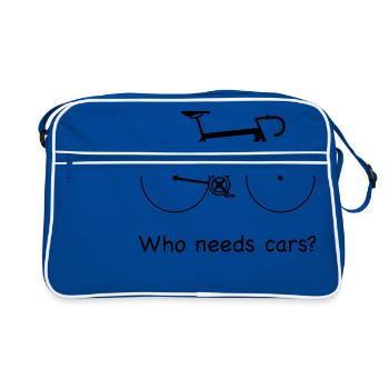 Who needs cars? - Retro Bag - blue/white - Front