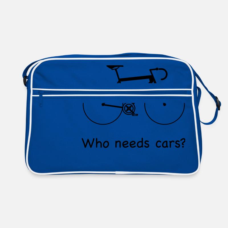 Who needs cars? - Retro Tasche - Blau/Weiß