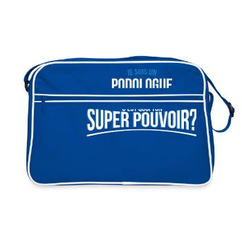 Podologue super pouvoir cadeau - Sac Retro - bleu/blanc - Devant