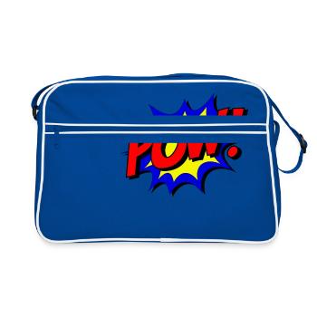 POW Design Superheld - Retro Tasche - Blau/Weiß - Vorne