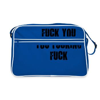 fuck you you fucking fuck it damn vulgar - Retro Bag - blue/white - Front