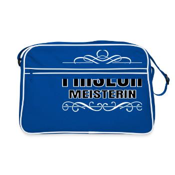 Friseur Friseurin Hairdresser Hair Stylist Haare - Retro Tasche - Blau/Weiß - Vorne