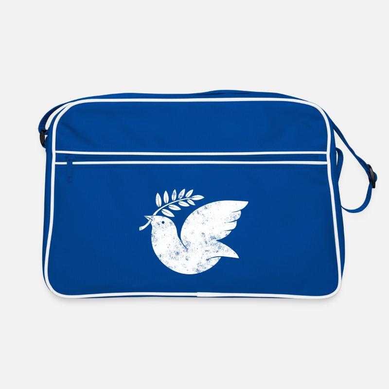 Friedenstaube - Retro Tasche - Blau/Weiß