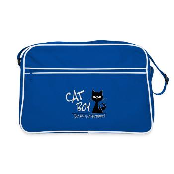 Cat Boy avant Rat Boy ! Chat sarcastique et lunatique. - Sac Retro - bleu/blanc - Devant