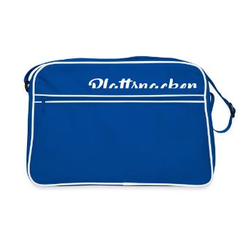 Plattsnacker | Norden | Plattdeutsch | Norddeutsch - Retro Tasche - Blau/Weiß - Vorne
