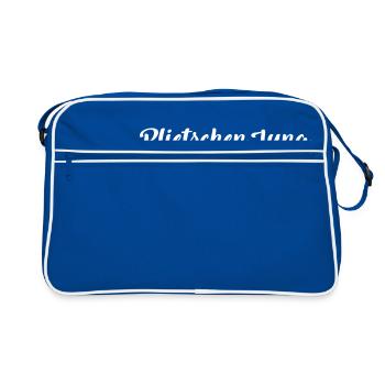 Plietschen Jung | Plattdeutsch Norddeutsch Norden - Retro Tasche - Blau/Weiß - Vorne