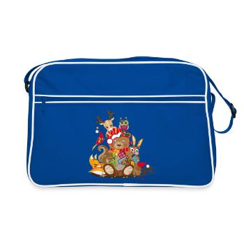 Animaux fêtent Noël - Sac Retro - bleu/blanc - Devant