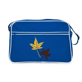 Maple, autumn, leaves, maple leaves - Retro Bag - blue/white - Front