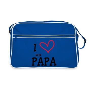 I Love mon Papa - Sac Retro - bleu/blanc - Devant