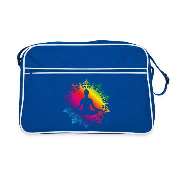 1000 yoga coloré avec silhouette - Sac Retro - bleu/blanc - Devant