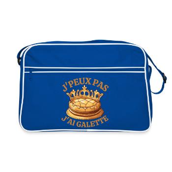 galette, galette des rois, épiphanie - Sac Retro - bleu/blanc - Devant