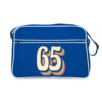 Vintage Retro T-Shirt Number 65 Sixty Five - Retro Bag - blue/white - Front