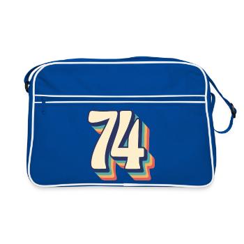 T-Shirt rétro Vintage numéro 74 soixante-quatorze - Sac Retro - bleu/blanc - Devant