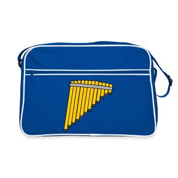 Pan flute bamboo - Retro Bag - blue/white - Front