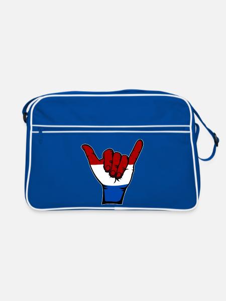 Holland Flag Surfing Symbol - Retro Bag - blue/white - Front
