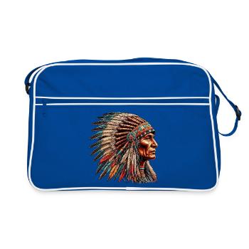 Amérindien Peau rouge d’Amérique - Sac Retro - bleu/blanc - Devant