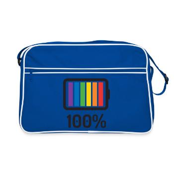 Mois de la fierté LGBT - 100% queer - Sac Retro - bleu/blanc - Devant