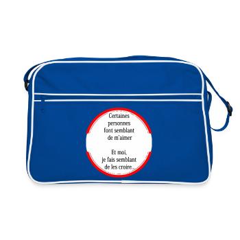 Some people pretend to love me - Retro Bag - blue/white - Front