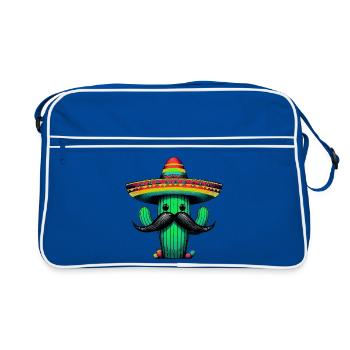 Kaktus - Retro Tasche - Blau/Weiß - Vorne