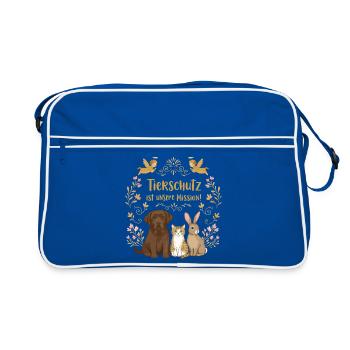 Animal welfare is our mission - Retro Bag - blue/white - Front