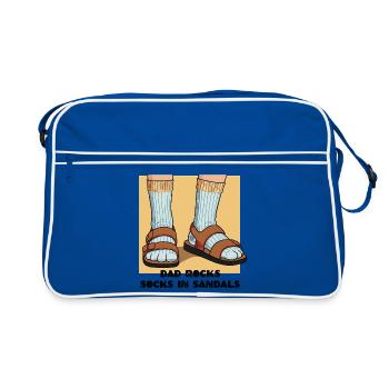 Papa porte des chaussettes en sandales - Sac Retro - bleu/blanc - Devant