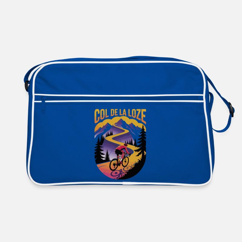 Col de la Loze – Cyclisme alpin intense - Sac Retro - bleu/blanc