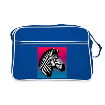 zebra - Retro Bag - blue/white - Front