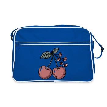 Fleurs de cerisier douces graphiques de cerisier - Sac Retro - bleu/blanc - Devant
