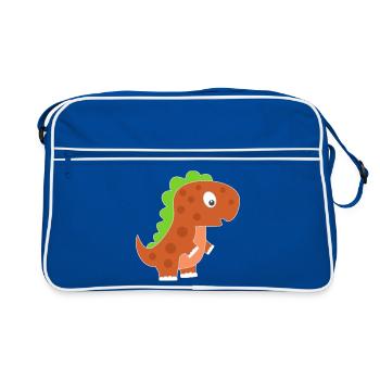 Dessin animé de dinosaure ludique - Sac Retro - bleu/blanc - Devant
