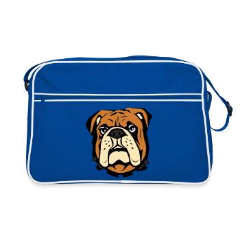 personnalisé bouledogues cadeau t-shirt chiens - Sac Retro - bleu/blanc - Devant