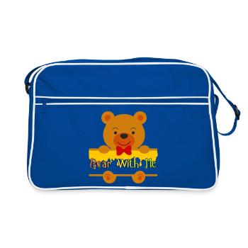 Bear With Me Cute Teddy Design - Sac Retro - bleu/blanc - Devant
