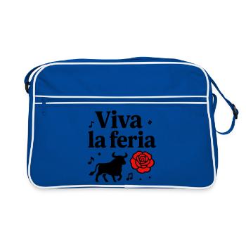 Motif Vive La Féria Taureau Banda Sud-Ouest - Sac Retro - bleu/blanc - Devant