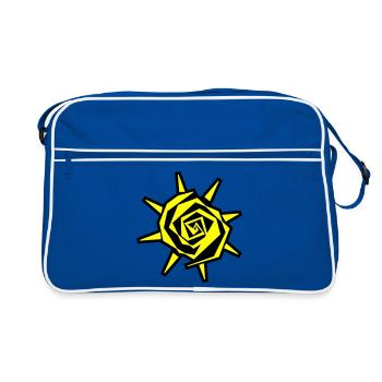 Jaune néon spirale solaire - Sac Retro - bleu/blanc - Devant