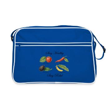 Stay Healthy, Stay Rebel! - Retro Bag - blue/white - Front