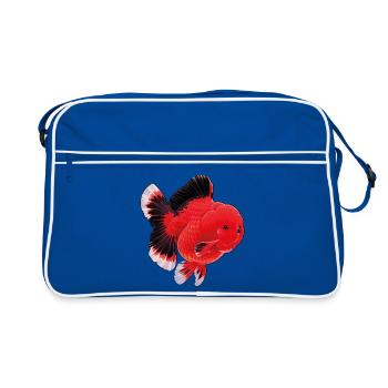Black Orange Oranda High Quality Goldfish - Retro Tasche - Blau/Weiß - Vorne