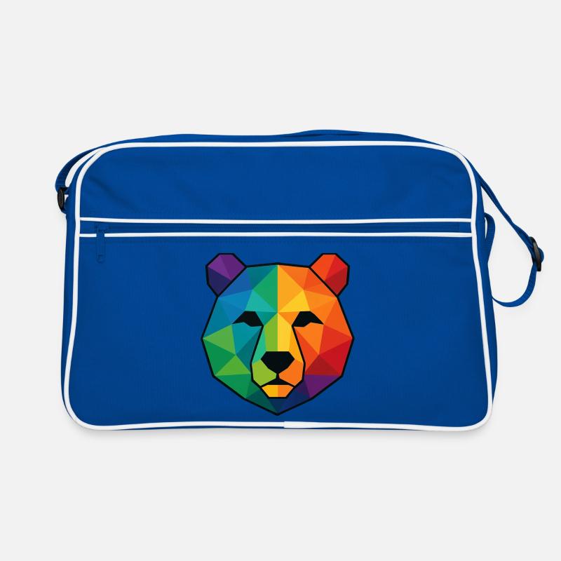 Colorful pop art low poly bear Retro Bag