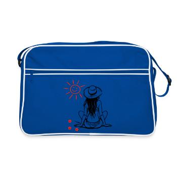 Longing for sun - Retro Bag - blue/white - Front
