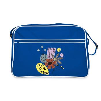 Heute ist der Tag  - Retro Tasche - Blau/Weiß - Vorne