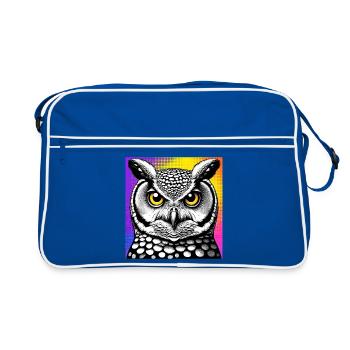 owl - Retro Bag - blue/white - Front