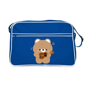 Bear Guitar Serenade - Retro Bag - blue/white - Front