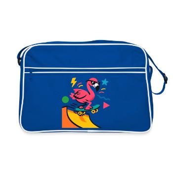 Flamingo Skateboard Neon - Sac Retro - bleu/blanc - Devant